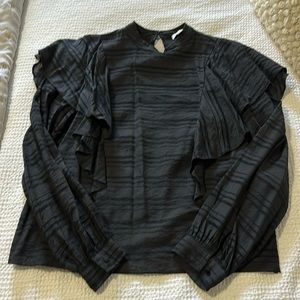 Black ruffle top